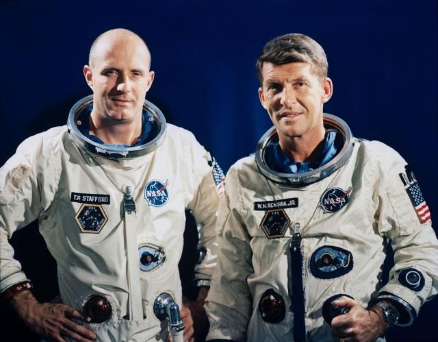 Portrait of astronauts Tom Stafford and Wally Schirra
