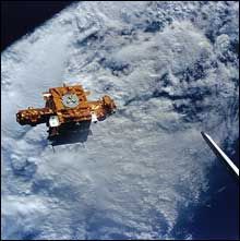 View of the Spartan 201 spacecraft from the space shuttle.