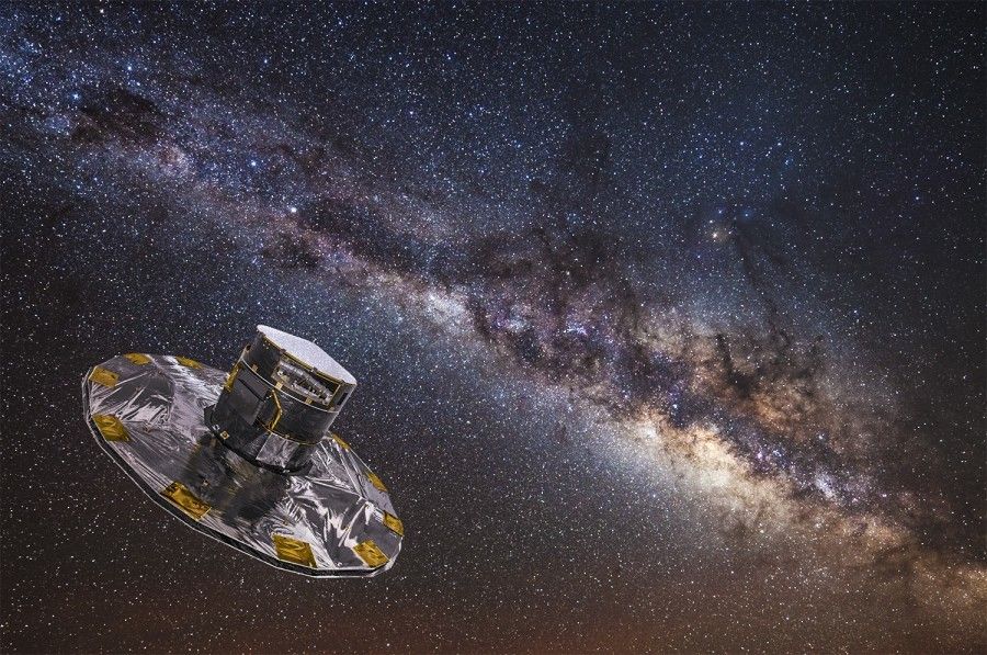 Gaia spacecraft with Milky Way in background