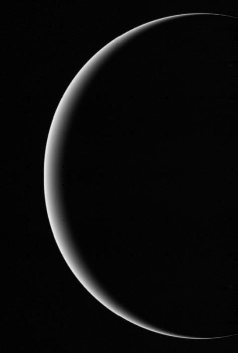 Color Voyager 2 Image Showing Crescent Uranus