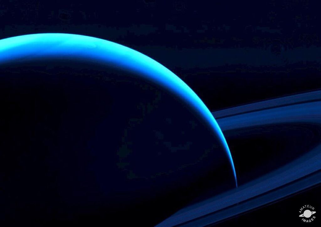 Saturn in blue