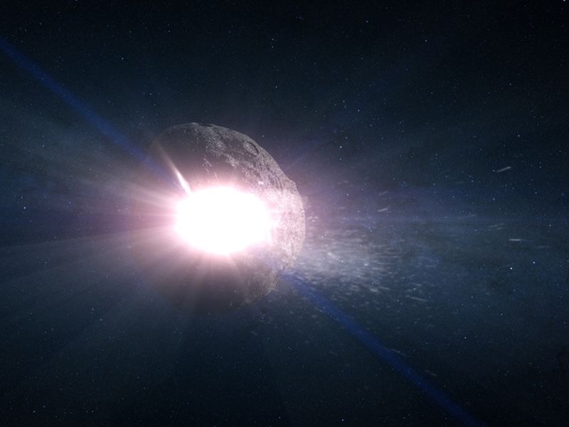 Artist's concept of asteroids in space