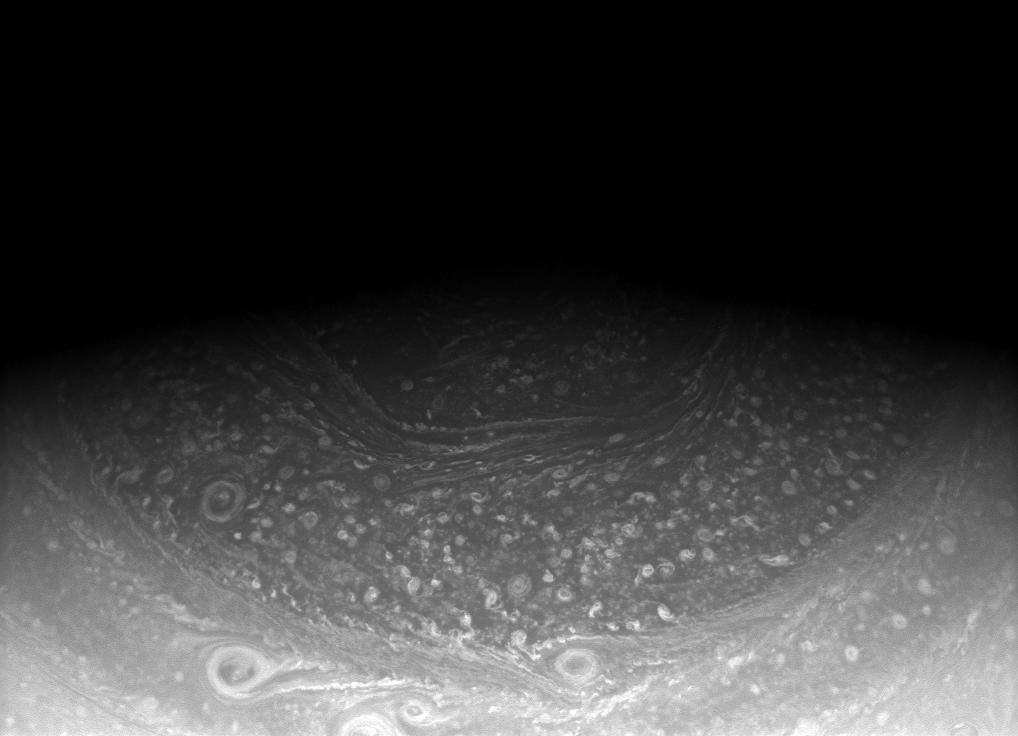 Saturn's north pole hexagon, seen here in an image from the Cassini spacecraft.