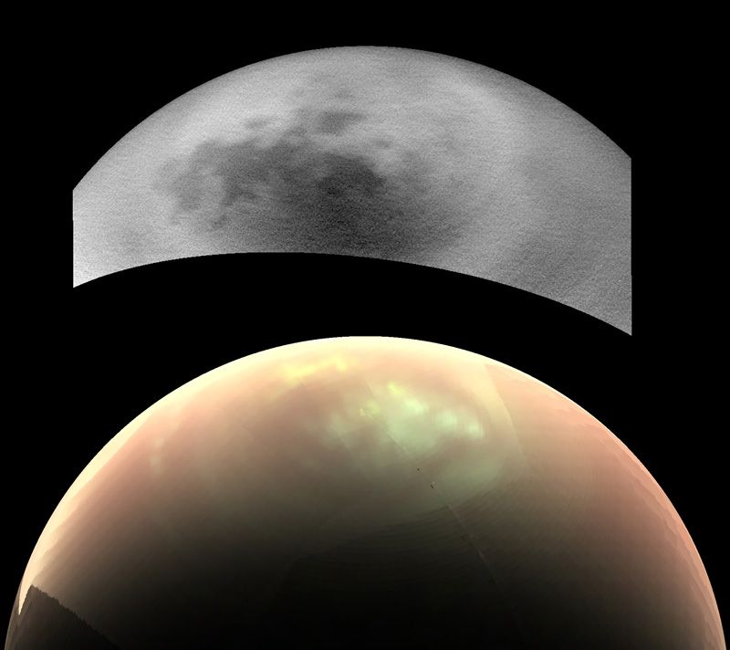 Two views of Saturn's moon Titan