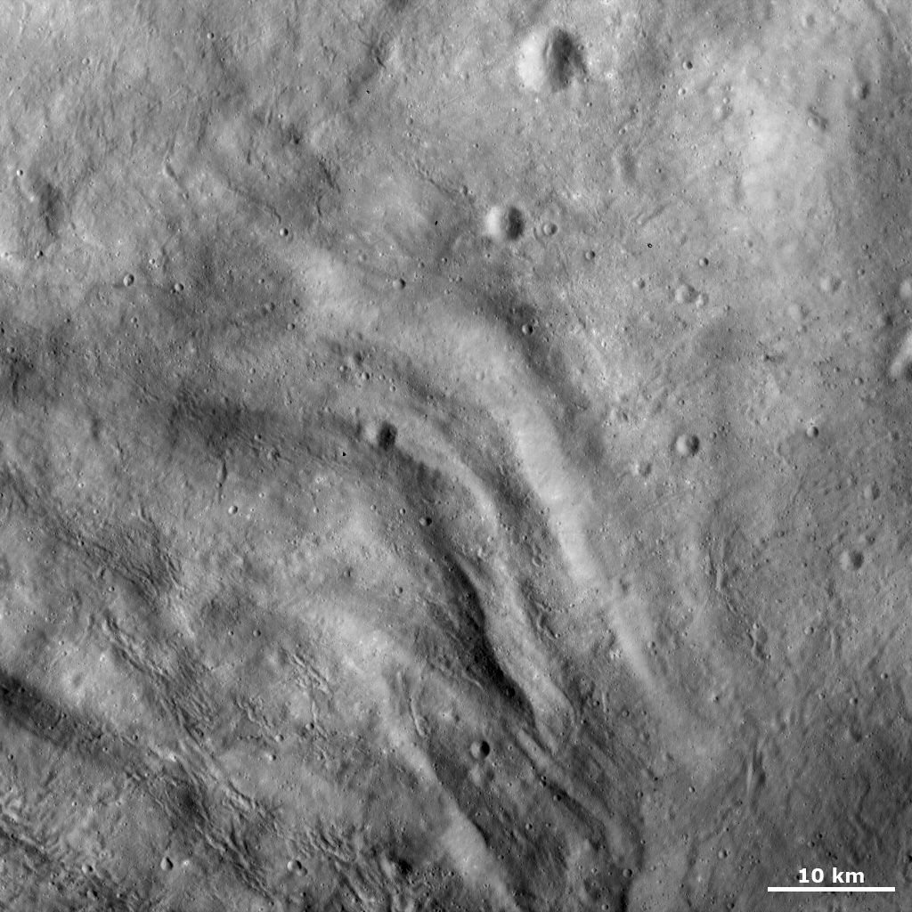 Undulating Terrain in Vesta's Southern Hemisphere