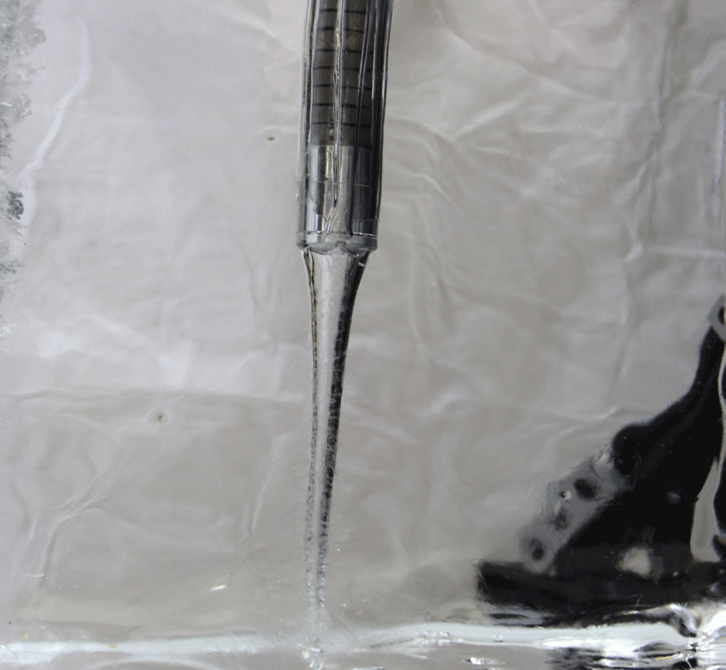Prototype of laser penetrating ice