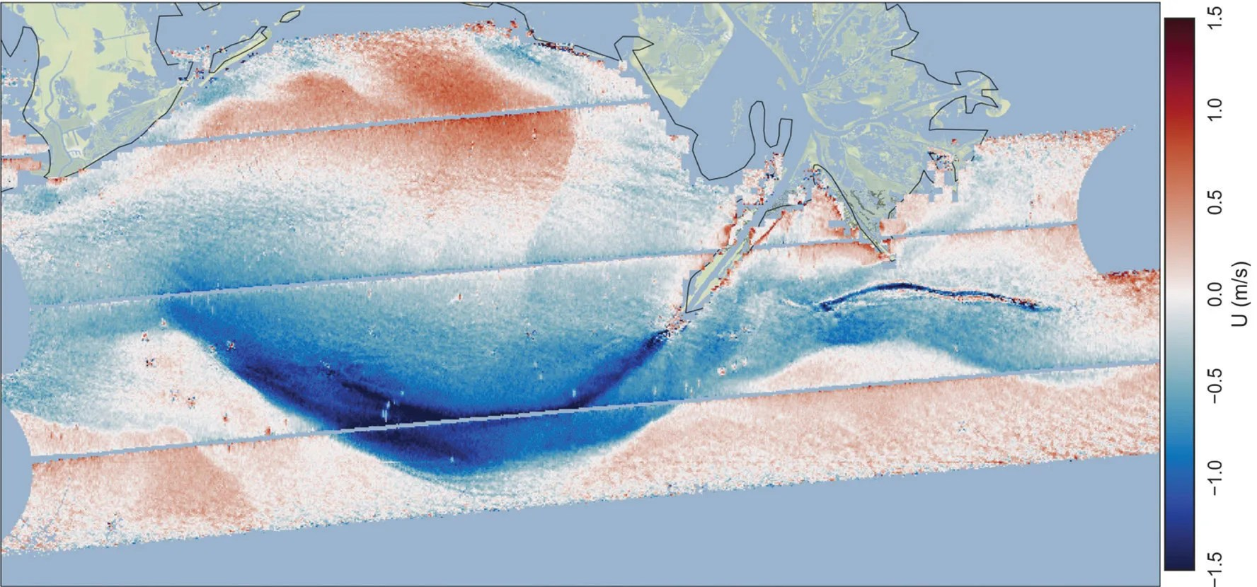 Diagram of ocean surface current