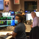Nzinga Tull, Hubble systems anomaly response manager at NASA’s Goddard Space Flight Center in Greenbelt, Maryland, works in the control room July 15 to restore Hubble to full science operations.