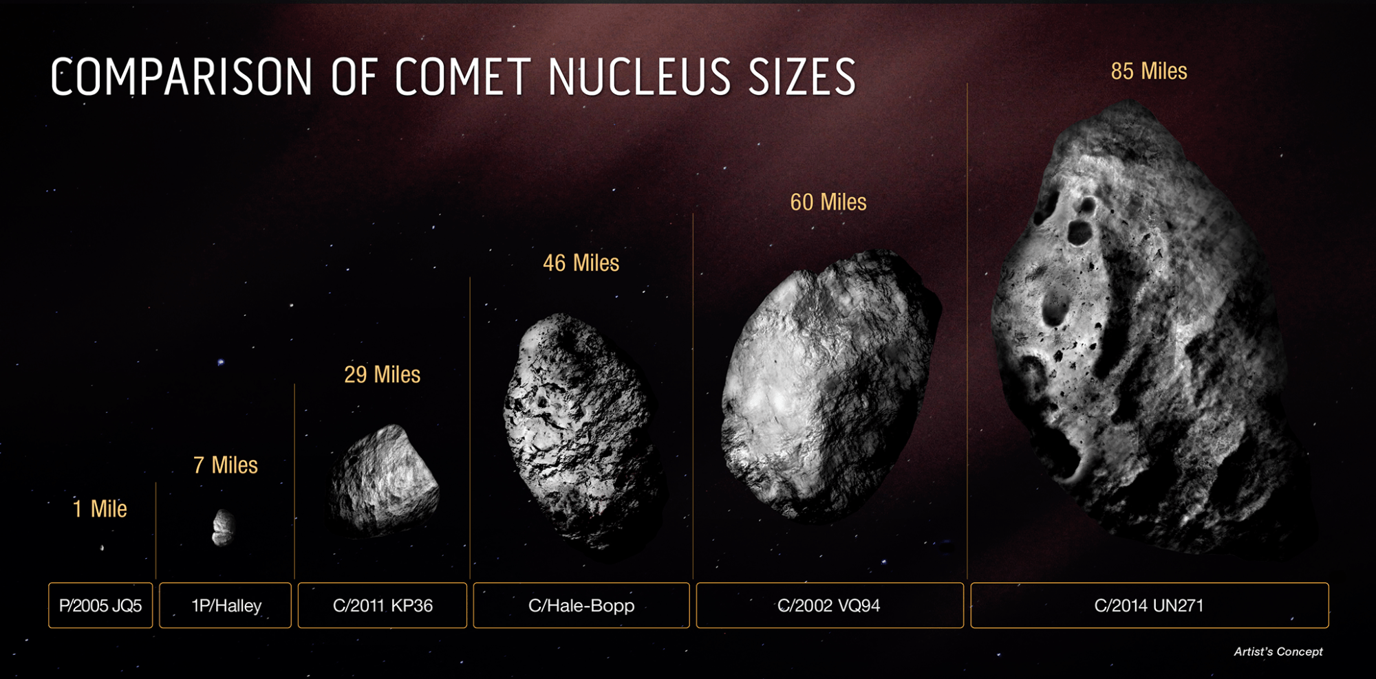 a comparison of 6 comet nuclei