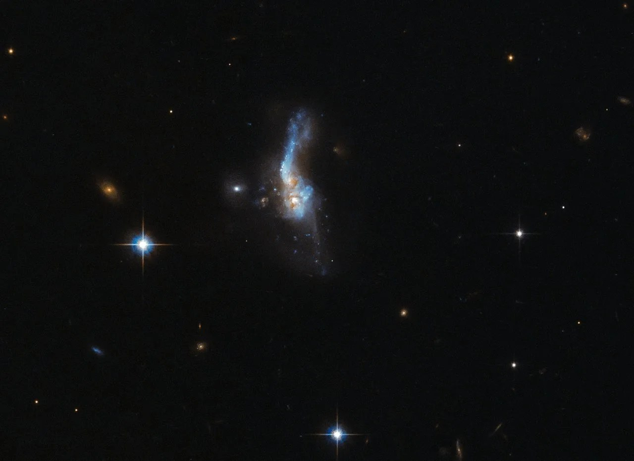 Irregular smudge of blue stars in space