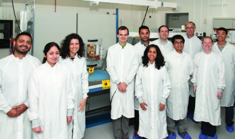 photo of RainCube team in JPL lab