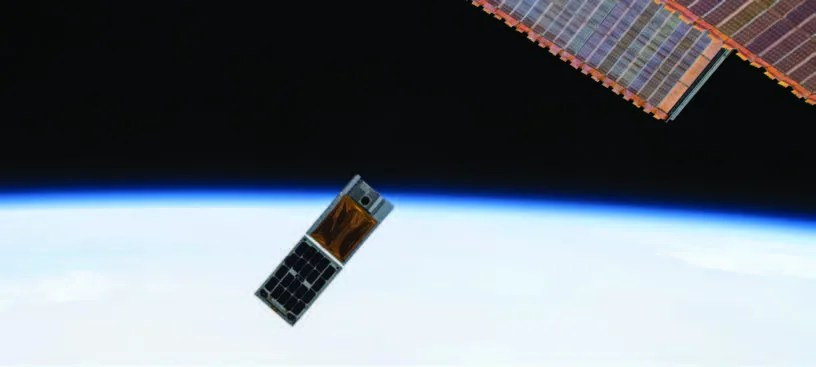 Photo of RainCube and HaloSat CubeSats following ISS deployment
