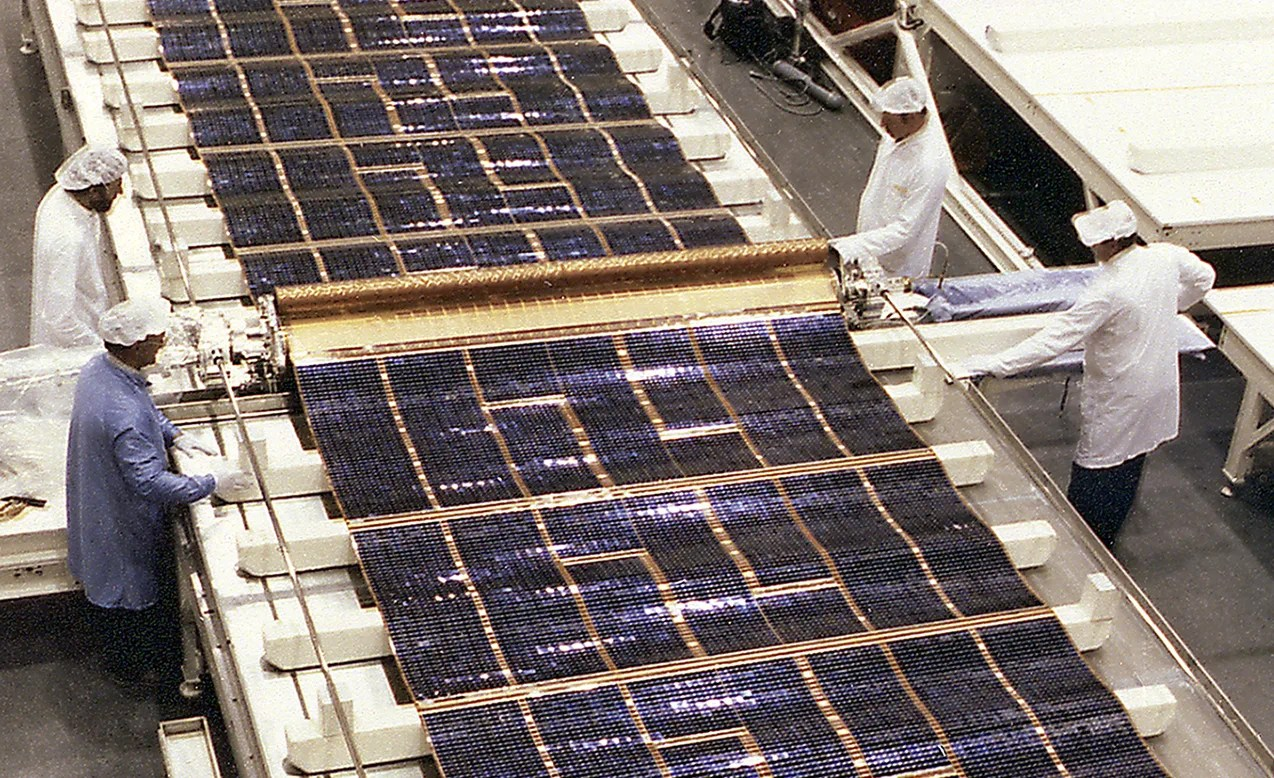 original Hubble solar array undergoing testing