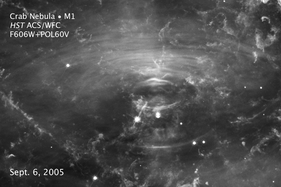 Time-lapse observations of M1 from Hubble exposures