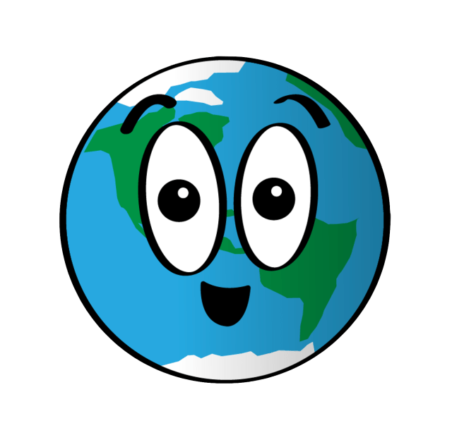 Cartoon illustration of Earth