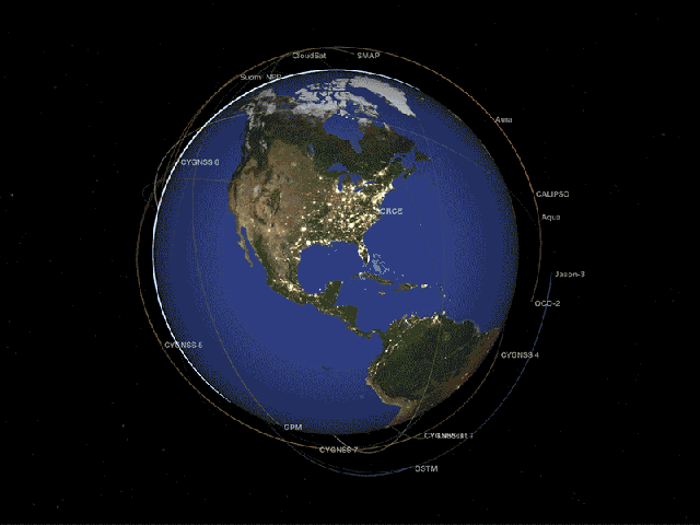 Animated GIF of Spacecraft Over Earth