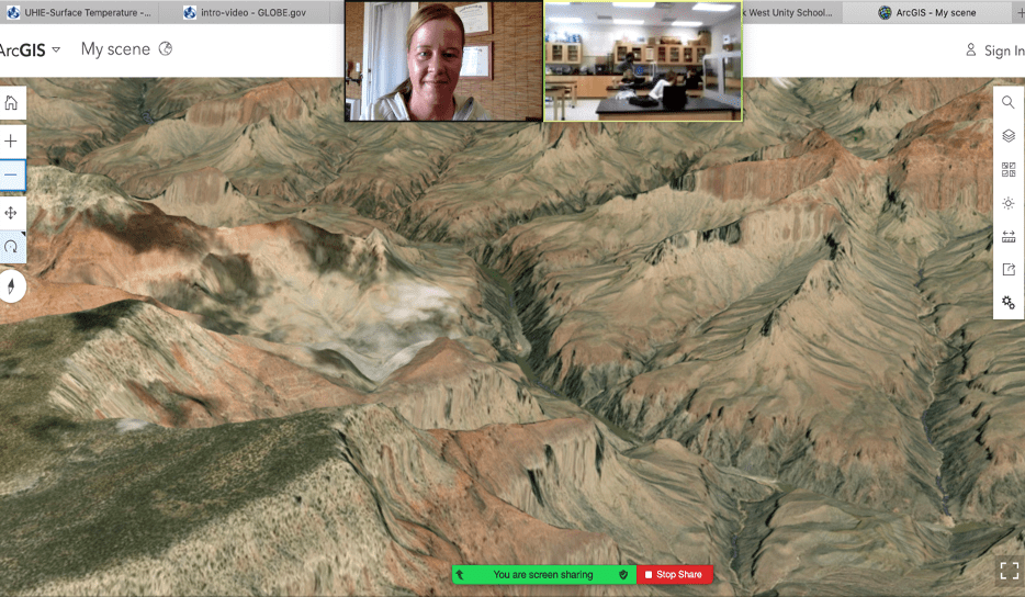Students took a virtual tour around the planet using ArcGIS Online.
