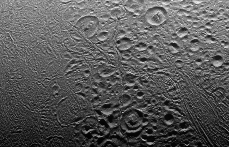 North polar area of Enceladus