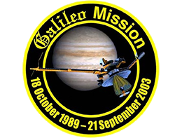 Galileo mission patch. It features an image of the spacecraft at Jupiter, and the mission duration from 1989 to 2003.