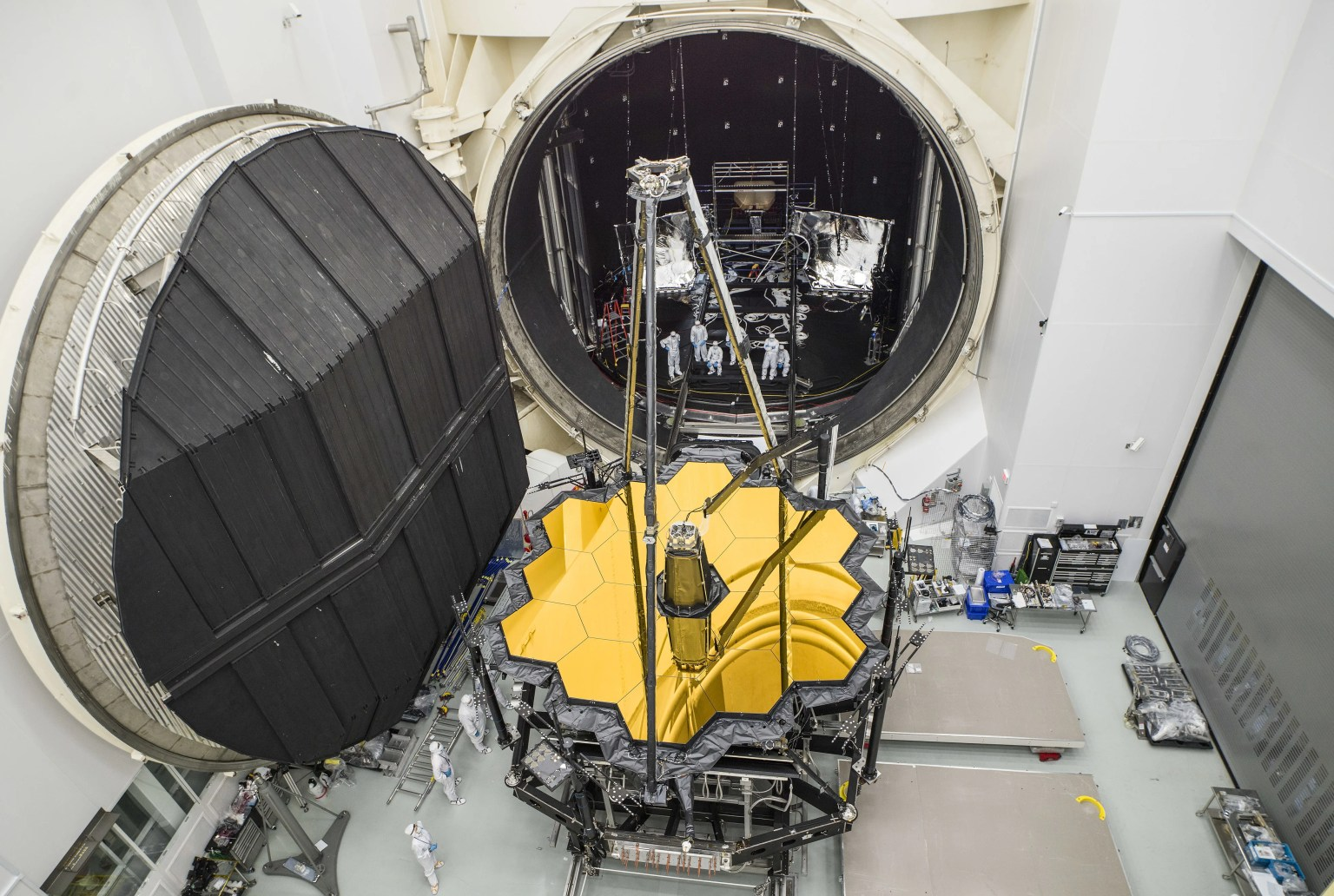 Webb Telescope Emerges from Chamber A After Cryogenic Testing.