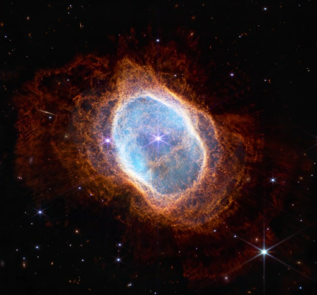 This image is from Webb’s NIRCam instrument, which saw this nebula in the near-infrared.