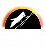 A grasshopper sits on a branch above the words Eclipse Soundscapes.