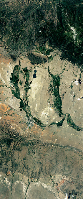 Landsat image forming the letter U