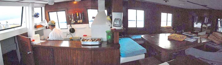 The main deck - the galley and salon