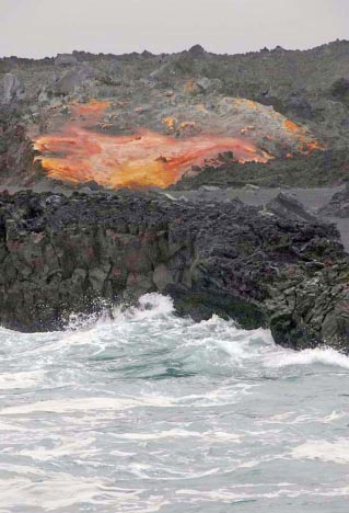Molten lava