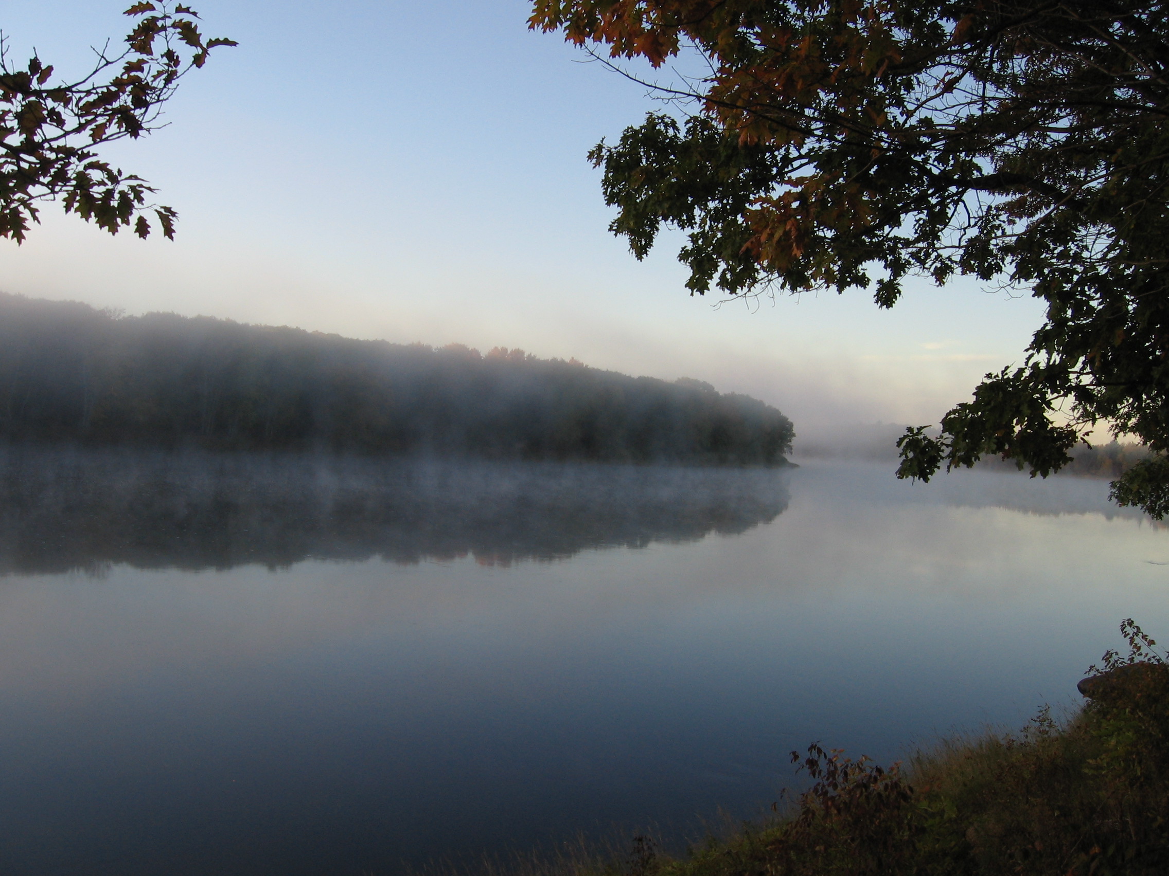 A view of the Penobscot river, with a light mist after a rain.  Photo by John Lee