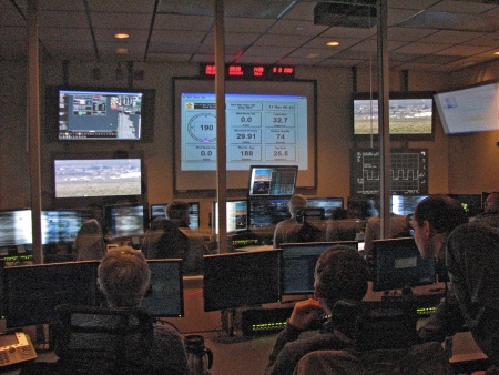 Global Hawk operations center during flight