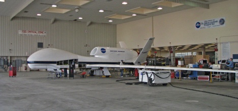 Global Hawk in Dryden hangar on March 8 Global Hawk in Dryden hangar on March 8
