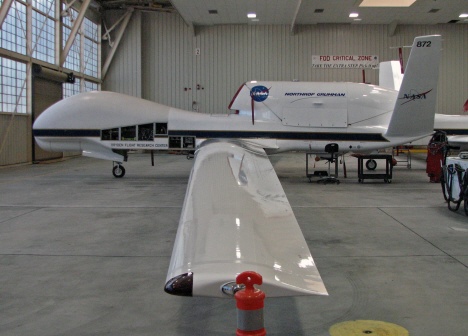 Global Hawk in Dryden hangar March 9