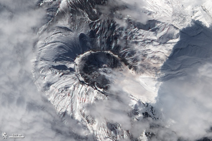 Satellite image of Bevymianny Volcano.