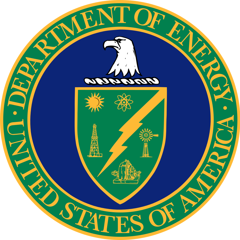 The Department of Energy seal feature's an eagles head, a shield and a lightning bolt.