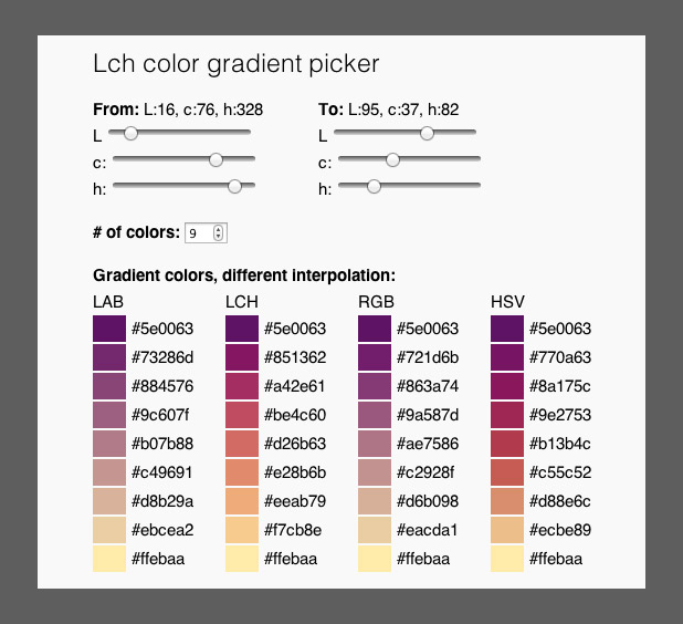 Screenshot of an alternative chroma.js color picker