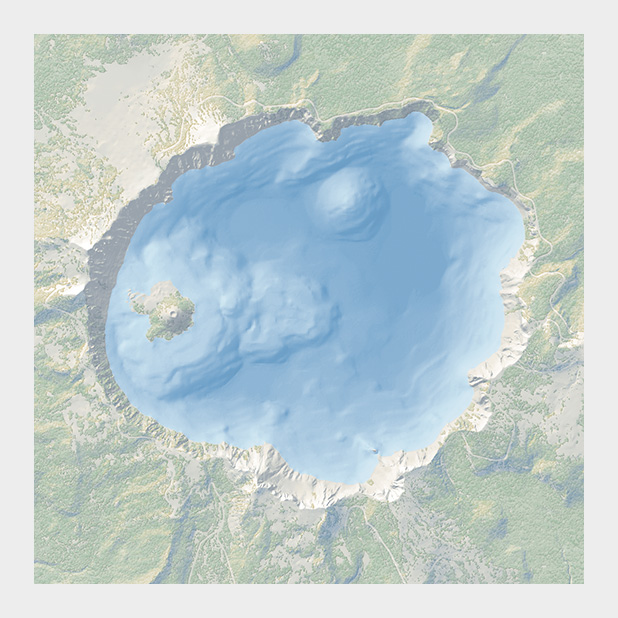Topographic and bathymetric map of Crater Lake, Oregon.