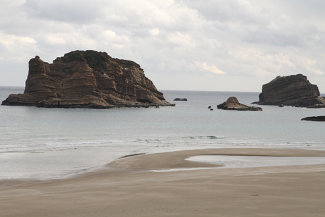 The view from a park in Minamitane where local can watch launches. Tanegashima's landscape is folded mountains and the ocean on the horizon. Credit: NASA / Michael Starobin