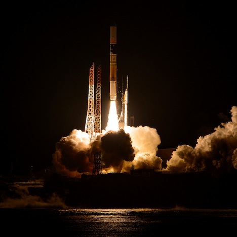 A Japanese H-IIA rocket with the NASA-Japan Aerospace Exploration Agency (JAXA), Global Precipitation Measurement (GPM) Core Observatory onboard, is seen launching from the Tanegashima Space Center, Friday, Feb. 28, 2014, Tanegashima, Japan. The GPM spacecraft will collect information that unifies data from an international network of existing and future satellites to map global rainfall and snowfall every three hours. Photo Credit: (NASA/Bill Ingalls)