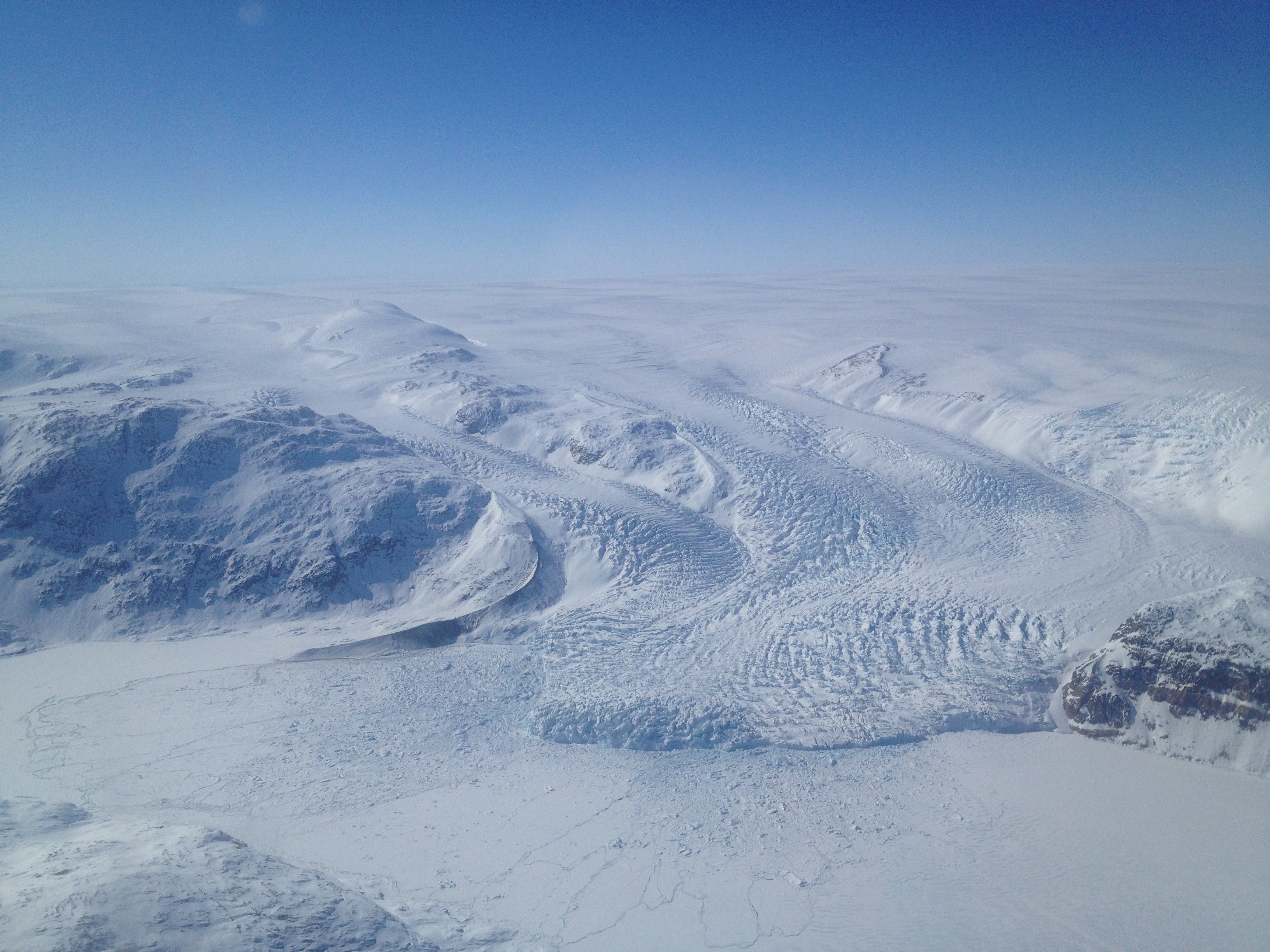 Last view of the ice sheet and glaciers.