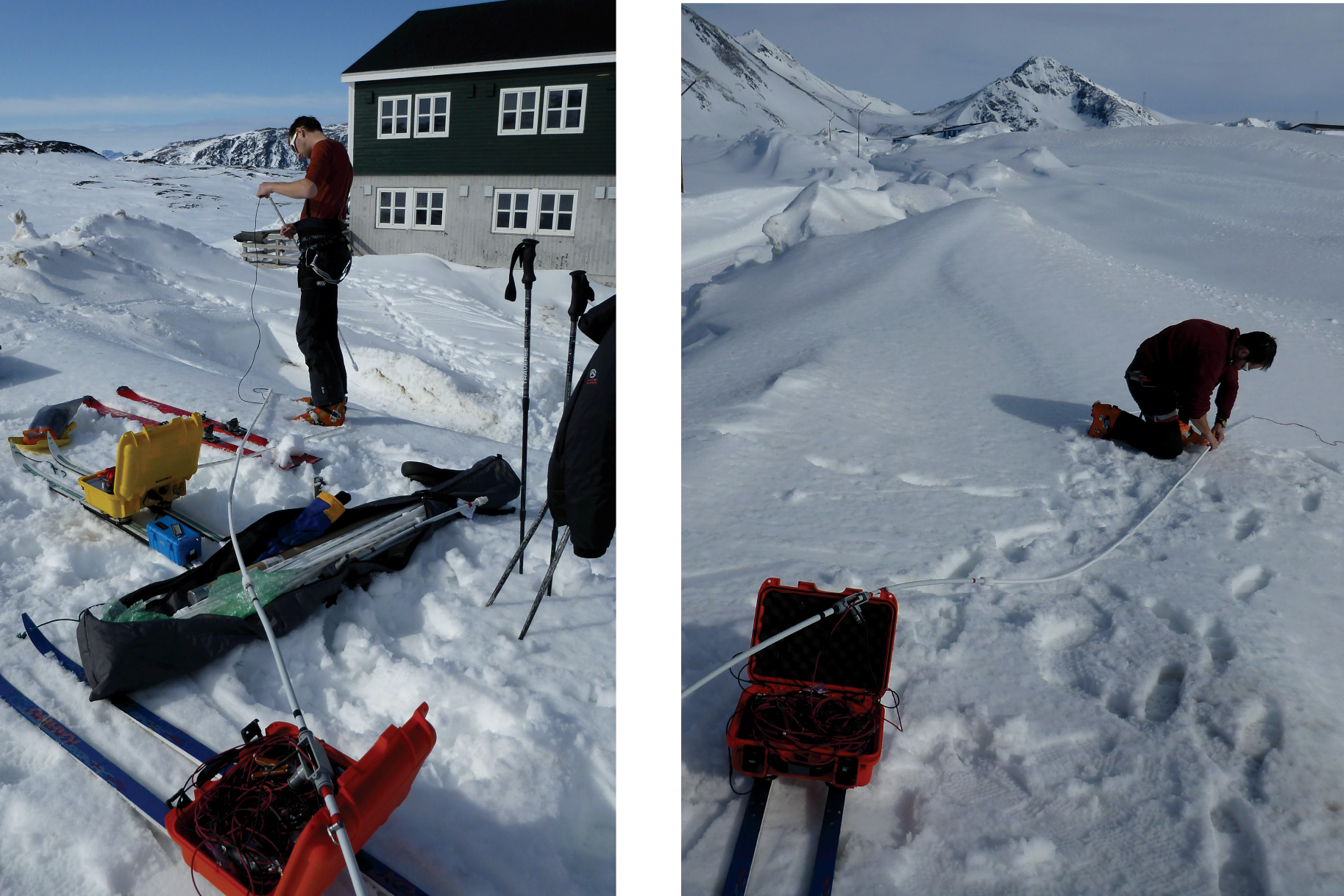 Gear packed at the office (left) and ready to leave the shipping facility at the University of Utah (right). We will see this gear again in Greenland!