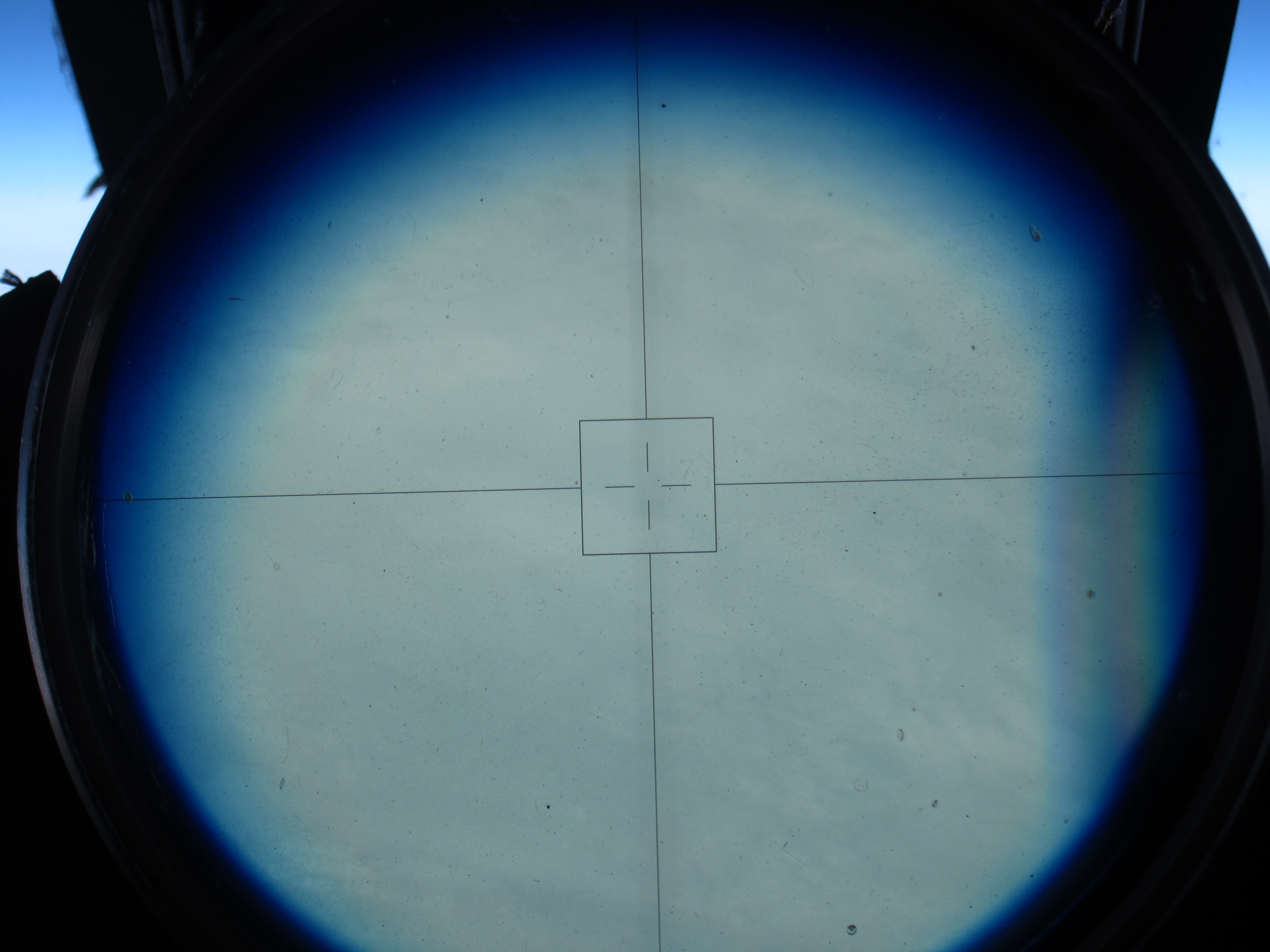 NASA pilot Tim Williams flew over the North Pole Wednesday. It was a cloudy day at 90 degrees North, as seen through the ER-2's viewsight. (Credit: Tim Williams/NASA)