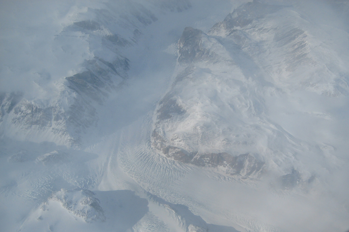 One of our first views as we flew into Greenland.