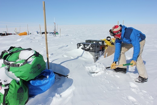 Clem beginning to shovel out the gear lines.
