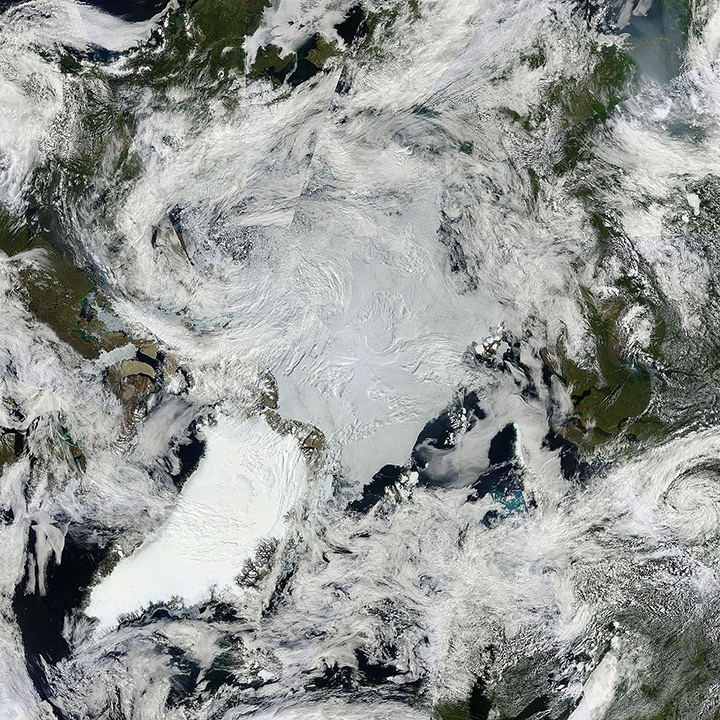 MODIS Rapid Response Arctic Mosaic showing the clear weather over Southeast Greenland that is enabling great field science.