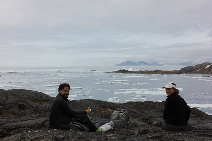Nick and Olivia having lunch in Kulusuk.