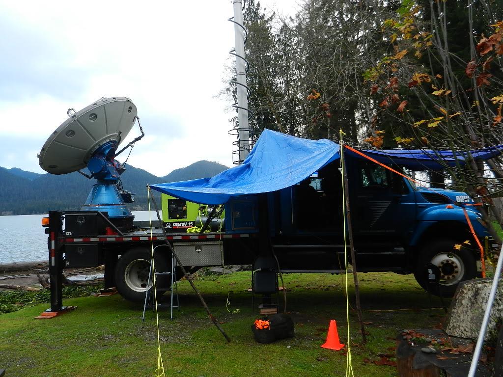The Doppler on Wheels radar operating on the Lake Quinault shore.