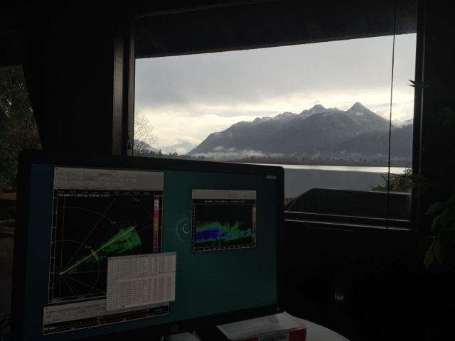 Analyzing DOW data from the DOW house office. (Photo credit: Angela Rowe)