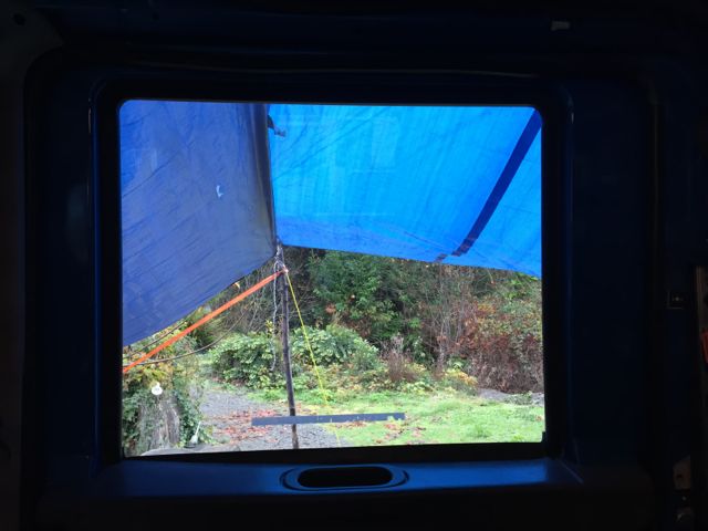 Our window to the outside world from inside the DOW truck.