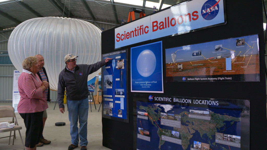 Local residents peruse NASA balloon exhibit